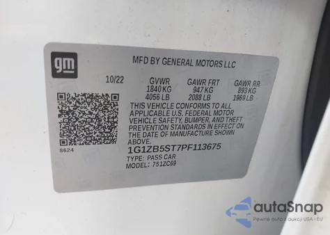 2023 Chevrolet Malibu Fwd Ls from USA, damaged, VIN 1G1ZB5ST7PF113675